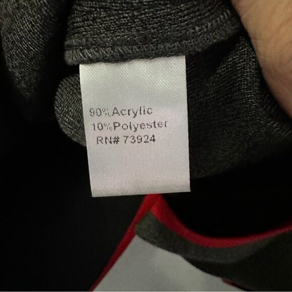 Misook Knit Blazer Jacket Gray Red Trim Open Front Career Chic Size Medium - Picture 9 of 11